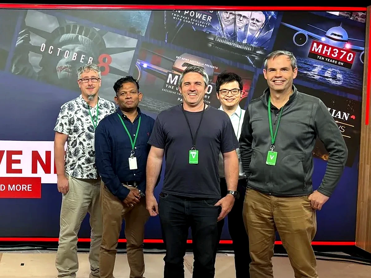 Richard Powell and colleagues at a customer site